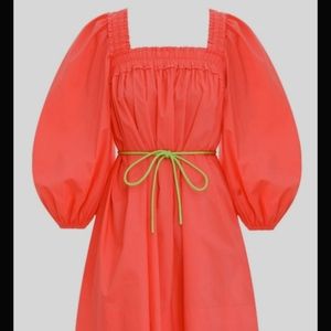 Nina Smocked Mini Dress Coral color